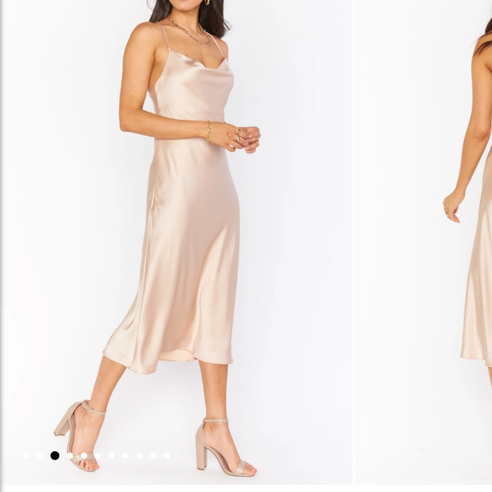 New with tags! Champagne color Show Me Your Mumu Satin dress.